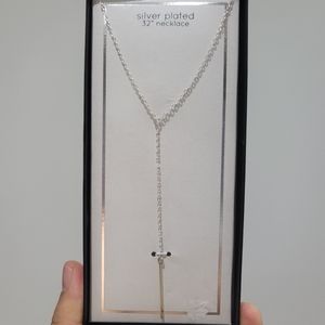 32" necklace silver plated